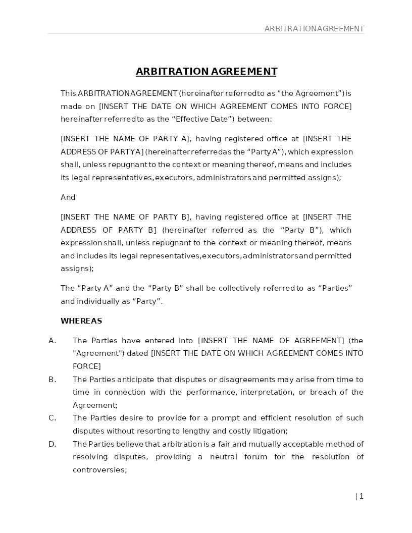 ARBITRATION AGREEMENT