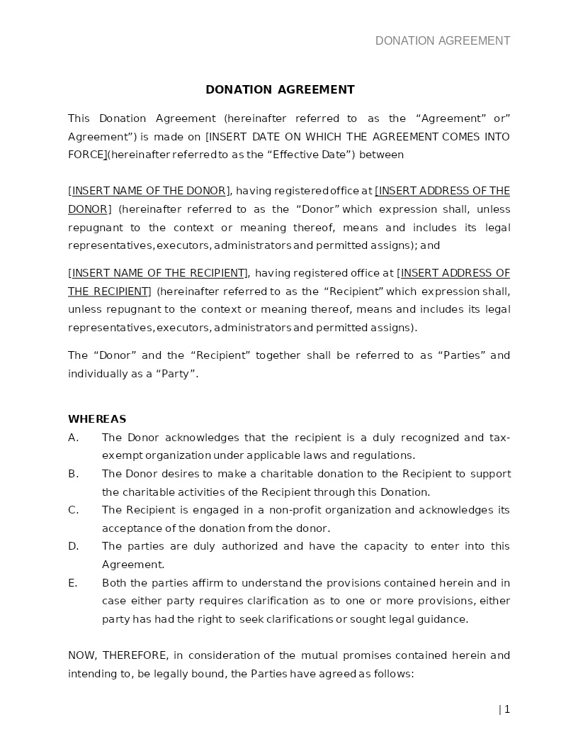 DONATION AGREEMENT