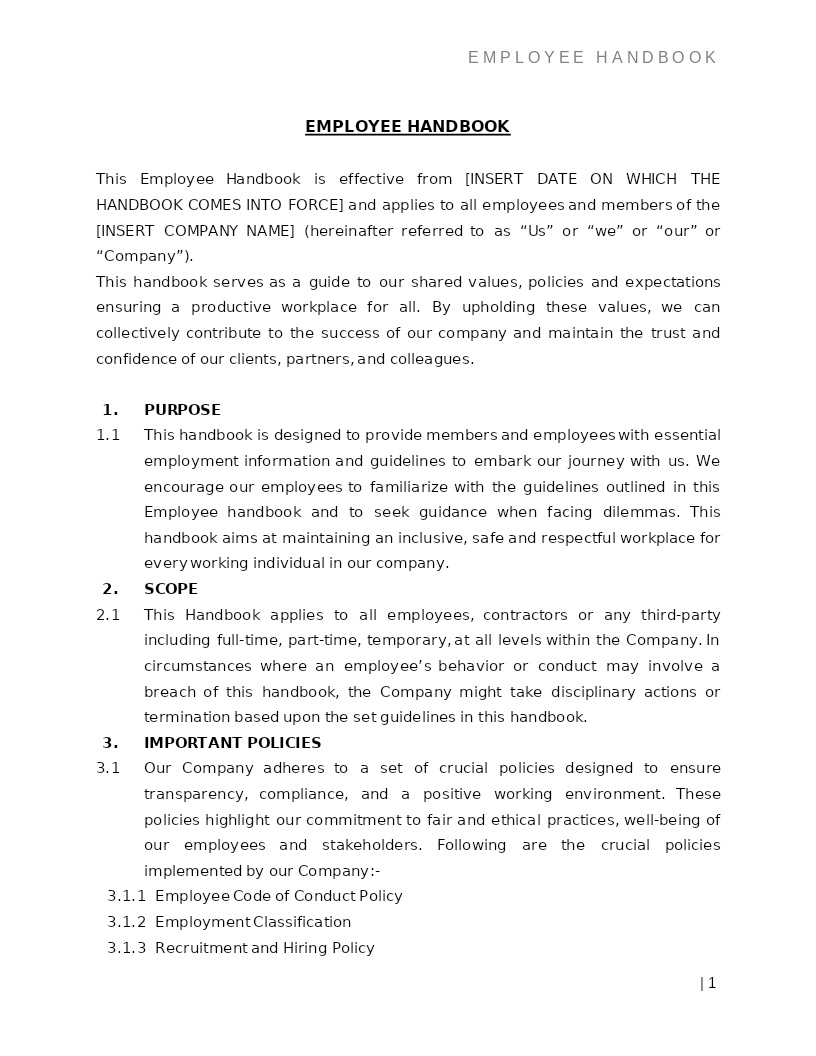 EMPLOYEE HANDBOOK