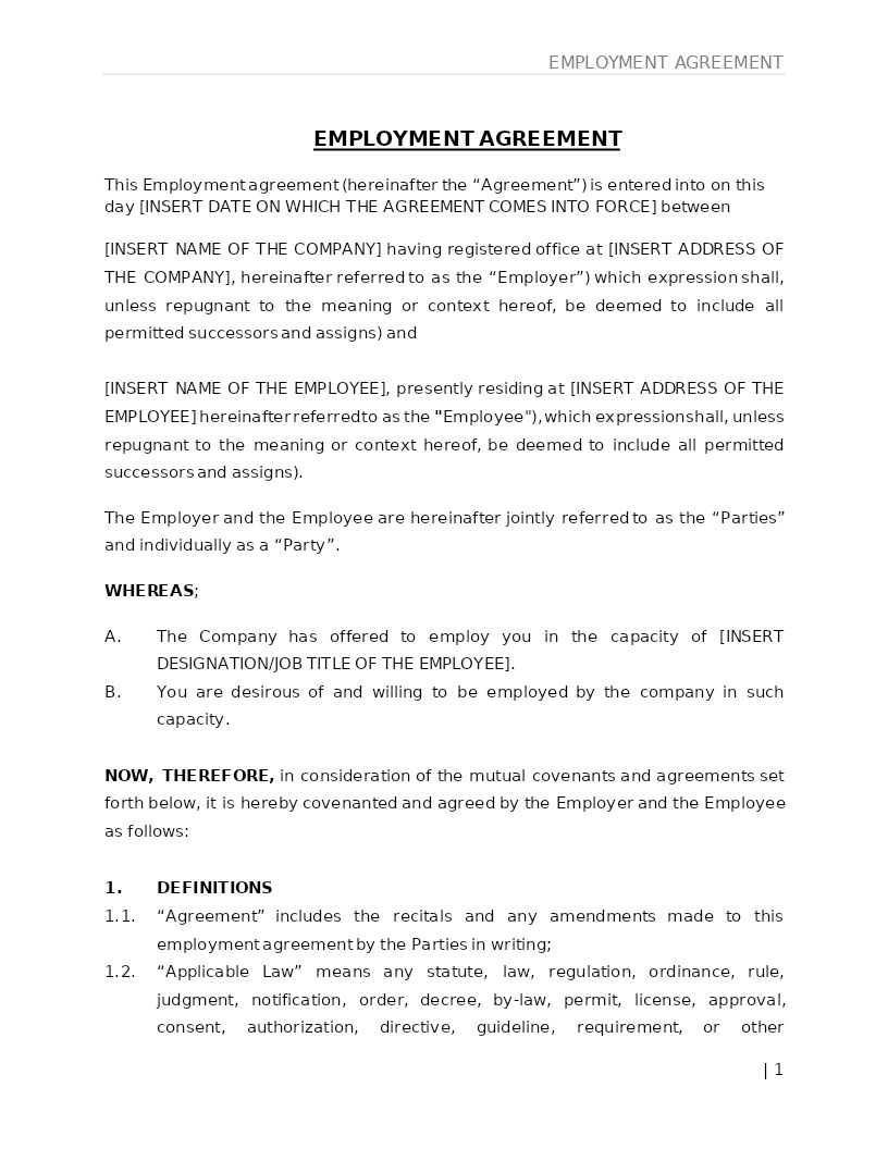 EMPLOYMENT AGREEMENT